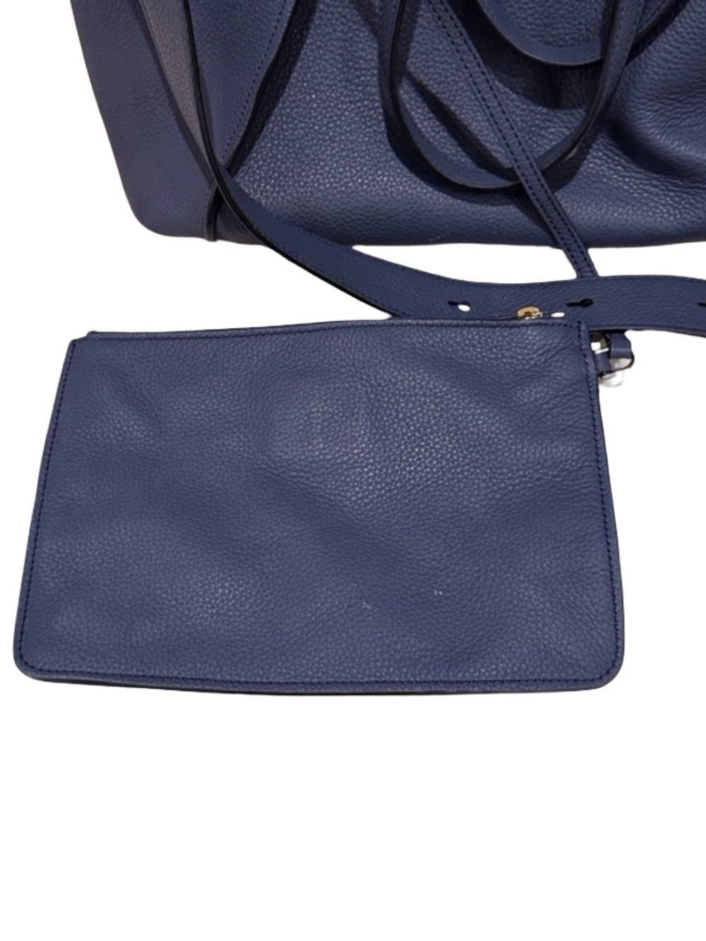 Tod’s Double T Ring Leather 2-Way Tote Bag Navy Blue - Picture 12 of 15